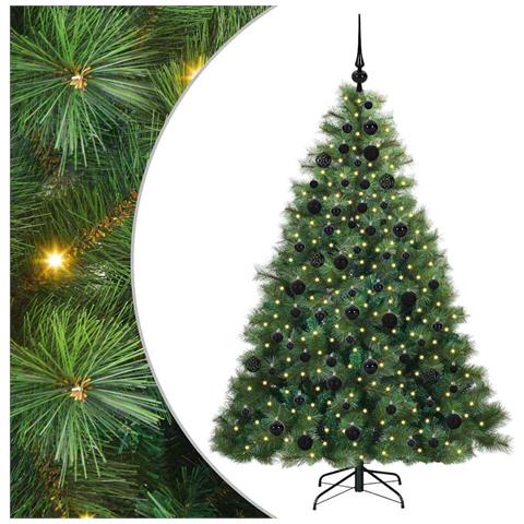 Albero di Natale artificiale con 300 LED Verde 180 cm PE e PVC - Foto 1