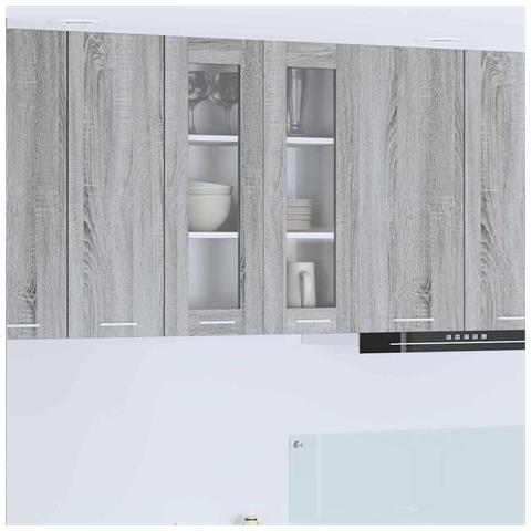 Armadio pensile con porta Riga Grigio Sonoma 60 x 31 x 80 cm - Foto 2