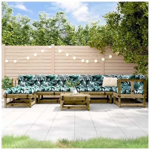 Set Salotto da Giardino 8 pz in Legno Impregnato di Pino - Foto 2