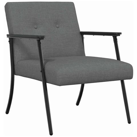 poltrona Grigio scuro 59 x 75 x 78 cm Tessuto - Foto 1
