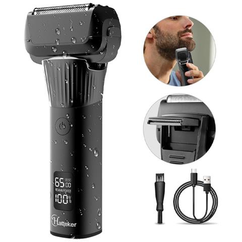Rasoio Elettrico A 5 Lame Per Uomo - Wet & Dry, Display Led, Ricaricabile Senza Fili Black - Foto 6