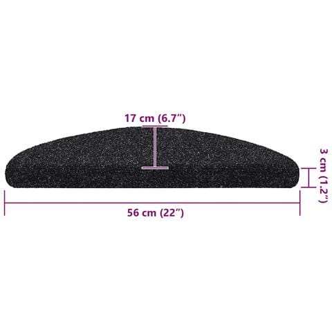 Tappetini per scale autoadesivi 20 pz 56x17x3 cm neri semicircolari - Foto 8