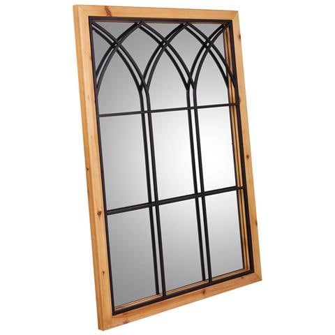 Specchio In Legno E Metallo Marrone 60x2,5x90h - Foto 1