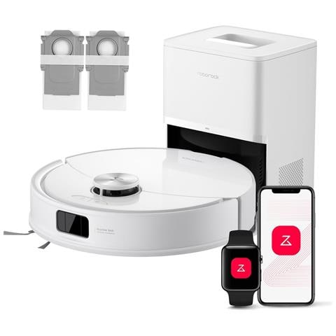 Q10 S5+ Set Robot Aspirapolvere con Stazione, 10.000Pa, Panno Sollevabile, Pulizia VibraRise 2.0, Anti-groviglio, Evitamento degli Ostacoli, Strategie dei Tappeti, APP, Bianco - Foto 1