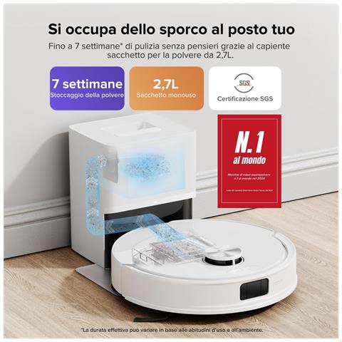 Q10 S5+ Set Robot Aspirapolvere con Stazione, 10.000Pa, Panno Sollevabile, Pulizia VibraRise 2.0, Anti-groviglio, Evitamento degli Ostacoli, Strategie dei Tappeti, APP, Bianco - Foto 8