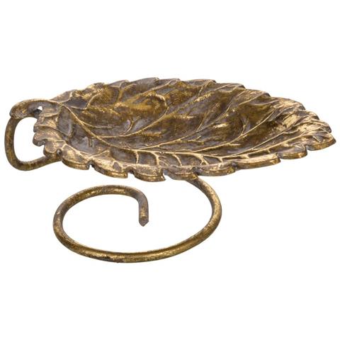 Decoro Vassoio In Foglia Metallo Dorato 24x13,5x8h - Foto 6