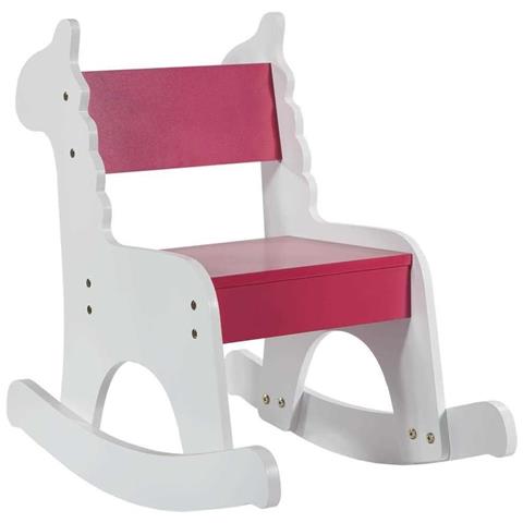 Dondolo Per Bambini Legno Laccato Rosa - Foto 1