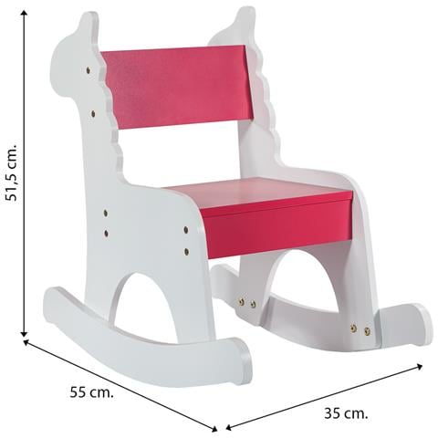 Dondolo Per Bambini Legno Laccato Rosa - Foto 6
