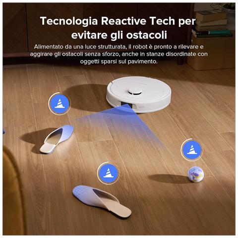 QV 35S Robot Aspirapolvere, 10.000Pa, Antigroviglio, Panno Sollevabile, Autolavaggio, Asciugatura ad Aria, Stazione Tutto in Uno, Evitare Ostacoli, Strategie Pulizia dei Tappeti, Bianco - Foto 2