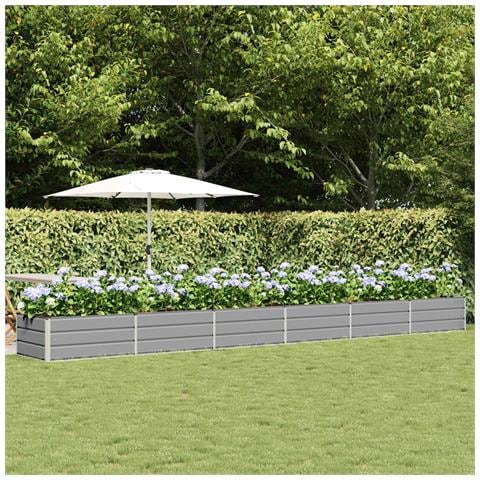 Fioriera Grigio chiaro 600 x 80 x 45 cm Acciaio - Foto 2