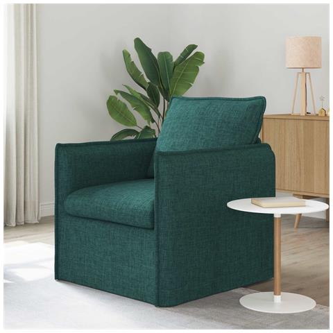 Divano Verde Scuro 195 x 82 x 85 cm Tessuto - Foto 2