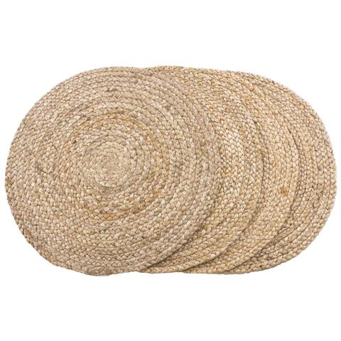 Set 4 Tovagliette Rotonde In Iuta Intrecciata Naturale Ø38 Cm - Foto 1