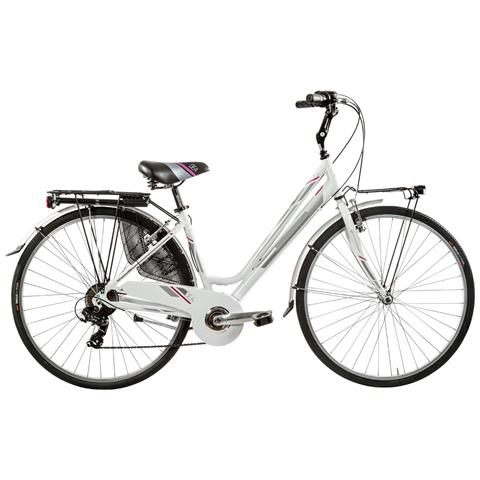 Bici Da Donna City Bike Telaio In Alluminio Bicicletta Misura 28 Linea Dea Cambio 6v Dea28d6v Completa Di Accessori E Luci A Led - 44 Viola - Foto 3
