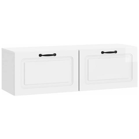 Mobile Porta TV da Muro Bianco Lucido 98 x 31 x 30 cm - Foto 1