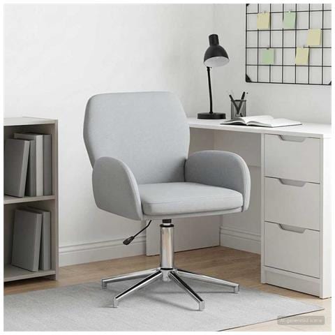Sedia da scrivania girevole 54 x 58 x 90 cm Grigio Chiaro - Foto 2