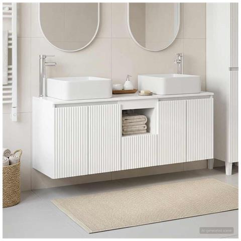 Set di Armadi da Bagno 3 pz Bianco Lucido 53 x 35 x 63 cm - Foto 10