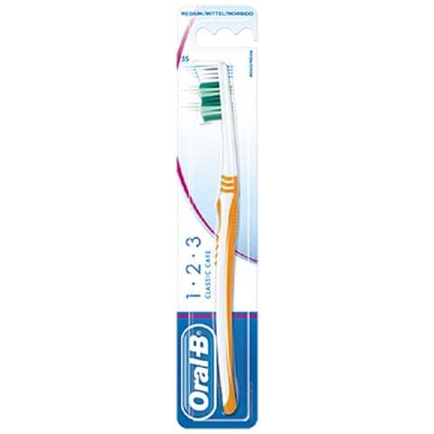 Spazzolino Classic 99319020 40 Medio Ergonomico Profilo Ondulato pz. 1 Bianco Arancione - Foto 1
