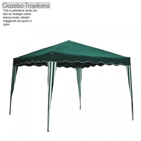 Gazebo per giardino colore bianco e verde copertura cm 300x300x260 - Foto 1