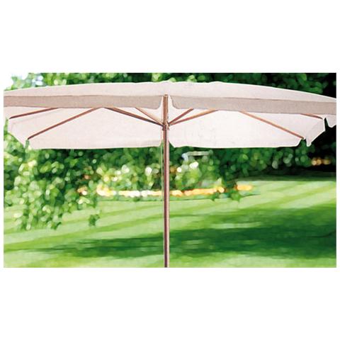 Ombrellone mughetto struttura in legno, telo in poliestere bianco mt 2x3 - Foto 1