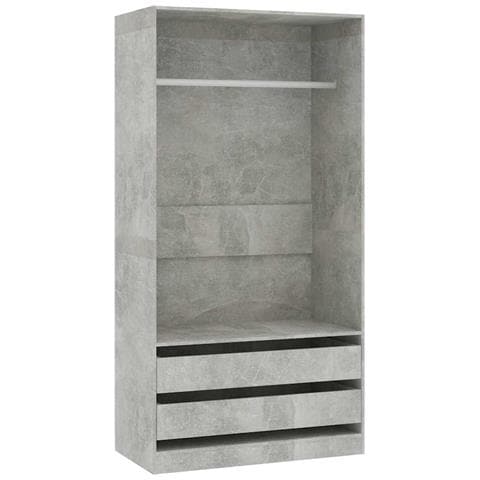 Armadio Grigio Cemento 100x50x200 cm in Legno Multistrato - Foto 1