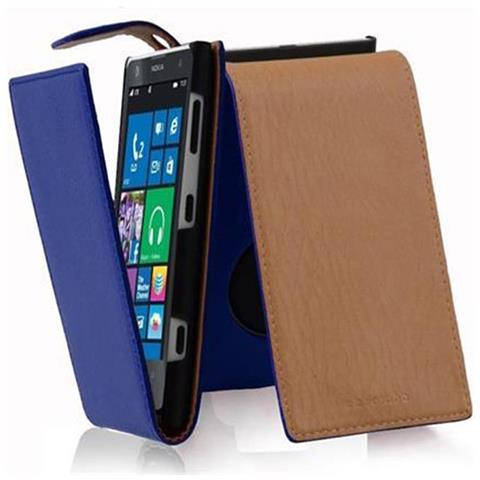 Custodia Compatibile Con Nokia Lumia 1020 In Blu Reale - Coperchio Protettivo In Design Flip Realizzato In Similpelle Testurizzata - Foto 3