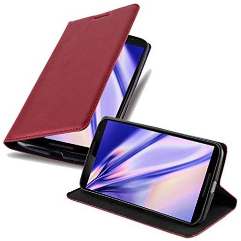 Custodia Compatibile Con Lenovo Google Nexus 6 / 6x In Rosso Mela - Coperchio Protettiva Con Chiusura Magnetica, Funzione Stand E Tasca Per Le Carte - Foto 1
