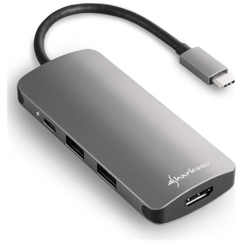 USB 3.0 Type C Multiport Adapter USB 3.2 Gen 1 (3.1 Gen 1) Type-C Grigio - Foto 2