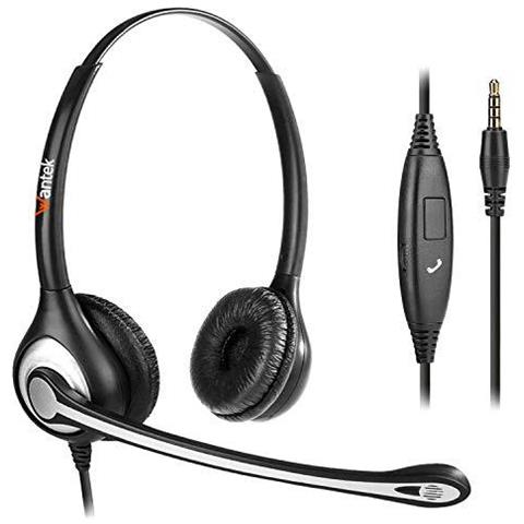 Wired Telefono Cellulare Auricolare Doppio Con Cancellazione Di Rumore Mic 3.5mm Telefono Auricolare Per Iphone Samsung Galaxy Huawei Htc Lg Zte Blackberry Mobile Tablet Ipad Computer Portatile Del Telefono Mac Pc Skype (f602j35)  - Foto 1