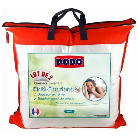 Lotto Di 2 Cuscini Anti-acari Belle Nuit 60x60 Cm Bianco - Foto 1