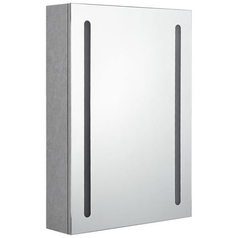 Armadietto Bagno con Specchio e LED Grigio Cemento 50x13x70 cm - Foto 2