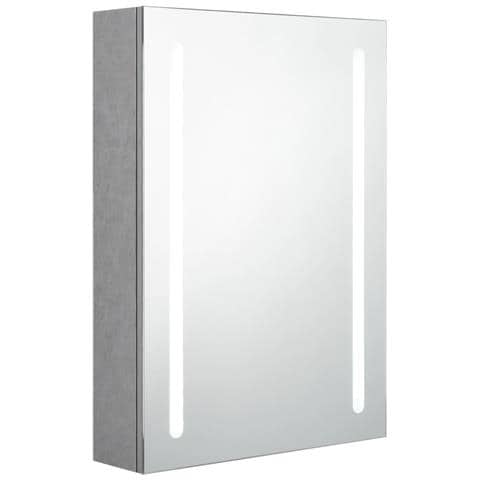 Armadietto Bagno con Specchio e LED Grigio Cemento 50x13x70 cm - Foto 1