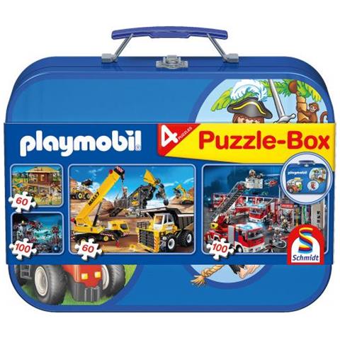 Scatola Puzzle Playmobil Ragazzi Cartone Blu 5 Pezzi - Foto 1