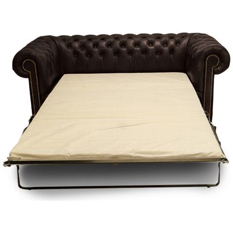 Divano Chesterfield Letto Chesterfield First Class - 3 Posti - Cloudy Marrone Scuro - Pelle - Foto 1