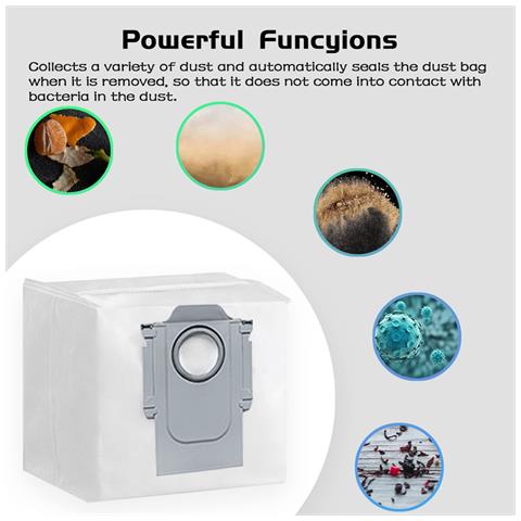 Sacchetti Per Aspirapolvere Confezione Da 12   Roborock S7 Maxv Ultra / S7 Pro Ultra / Q5 / Q5 Plus / Q7 / Q7 Plus / Q7 Max / Q7 Max Plus - Foto 7