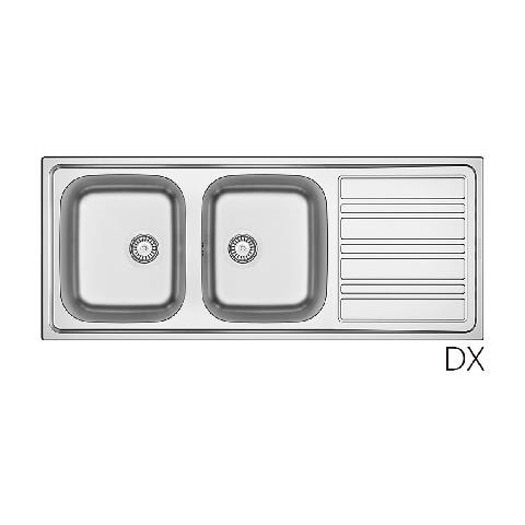 Lavello Incasso Acciaio Inox Ls06 120x50 Cm Con Gocciolatoio Dx - Foto 1