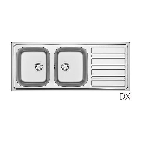 Lavello Incasso Acciaio Inox Ls06 120x50 Cm Con Gocciolatoio Dx - Foto 2
