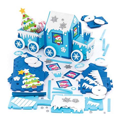 Kit Treno In Schiuma Arctic Express Baker Ross Ar681 - Confezione Da 2, Materiali Creativi Per Arte E Artigianato Natalizi Da Realizzare, Personalizzare E Decorare Per I Bambini - Foto 1