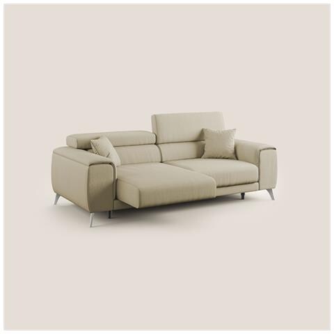 Fusion Divano con sedute allungabili in tessuto smacchiabile T05 215 cm cammello - Foto 3