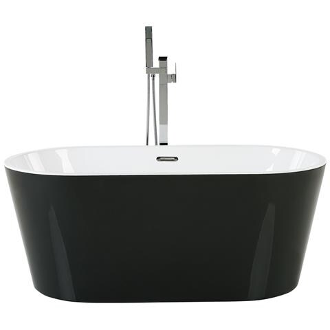 Vasca Da Bagno Freestanding Havana 160 X 80 Cm Nero/bianco - Foto 7