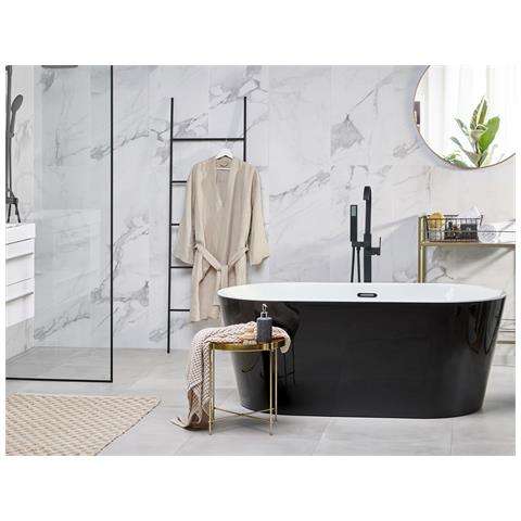 Vasca Da Bagno Freestanding Havana 160 X 80 Cm Nero/bianco - Foto 1
