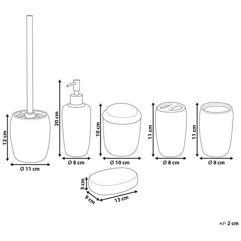 Set Accessori Bagno Vetro Bianco Nero E Rosso Palmilla - Foto 2