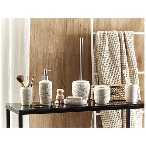 Set Accessori Bagno Vetro Bianco Nero E Rosso Palmilla - Foto 1