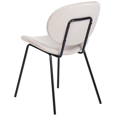 Set Di 2 Sedie Da Pranzo Velluto Beige Chiaro Luana - Foto 2