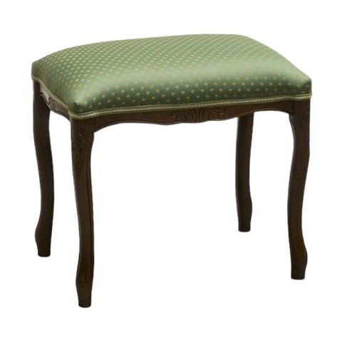 Pouff Imbottito Tessuto Floreale Verde Legno Noce Scuro 43x33x43 - Foto 1