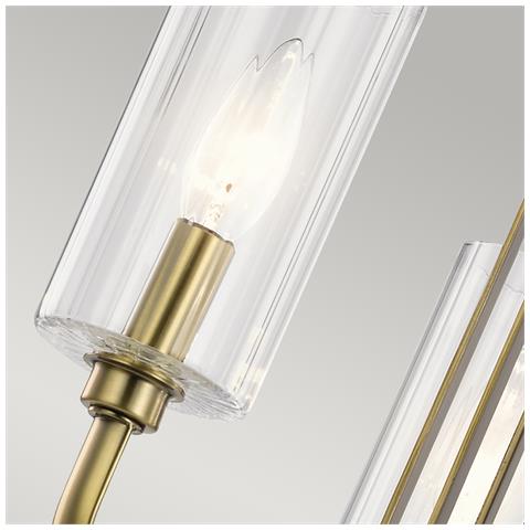 Lampadario Contemporaneo Kimrose Acciaio Ottone Spazzolato Vetro 3 Luci E14 - Foto 7