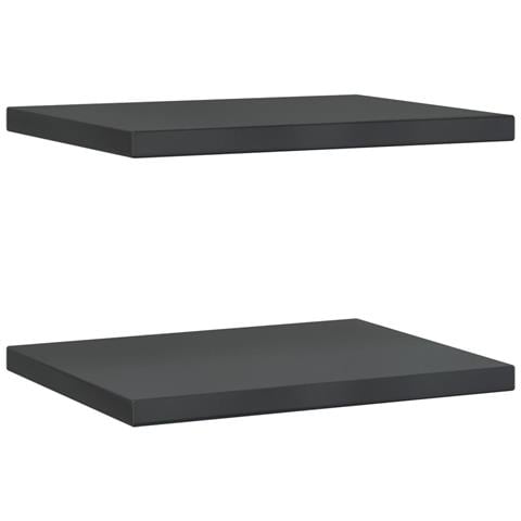 Mensole a Muro 2 pz 50x40x3 cm Nero in Acciaio Inossidabile - Foto 2