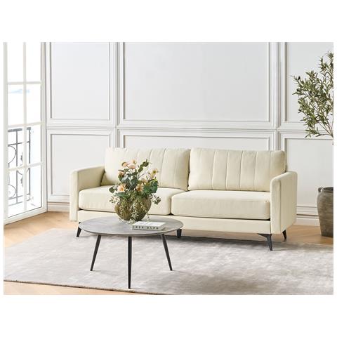Divano 3 Posti Mala Tessuto Beige Chiaro - Foto 1
