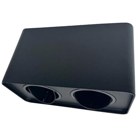 Porta Faretto Doppio Supporto Orientabile Montaggio Da Soffitto Nero P342n - Foto 1