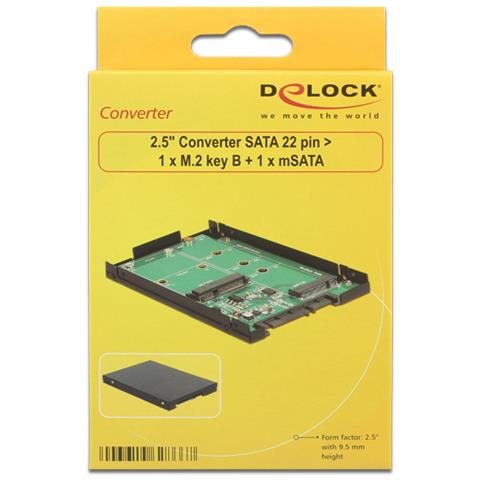 Convertitore 2.5? SATA 22 pin > 1 x M. 2 Chiave B + 1 x mSATA - Foto 1