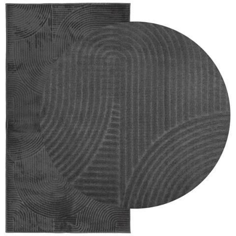 Tappeto Iza A Pelo Corto Aspetto Scandinavo Antracite 80x150 Cm - Foto 3